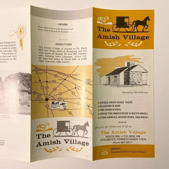 Vintage  The Amish Village Strasburg Pennsylvania Travel Brochure Souvenir - Picture 8 of 10